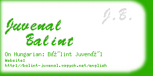 juvenal balint business card